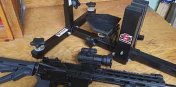 P3 Ultimate Gun Vise with AR-15 Rifle